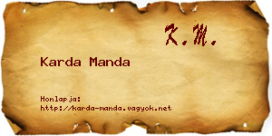 Karda Manda névjegykártya